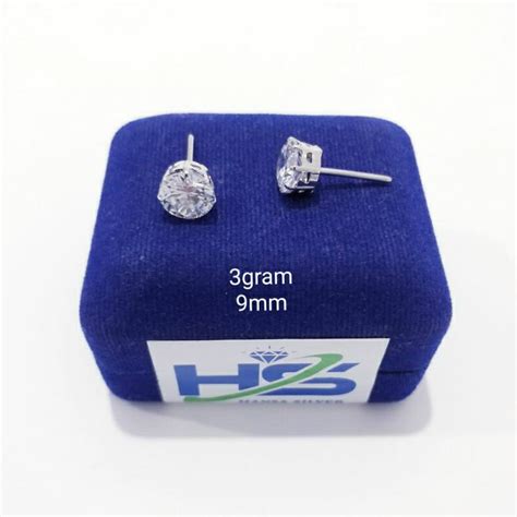 Jual Anting Perak Asli Silver 925 Lapis Emas Putih Model Giwang Tusuk