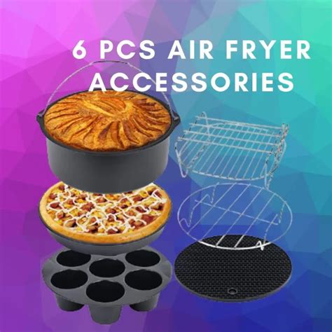 6 Pcs Set 6 Inch 7 Inches Air Fryer Accessories With Silicone Muffin