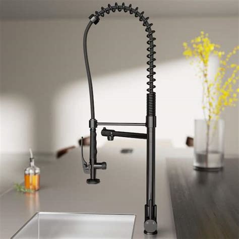 Homlux Single Handle Pull Down Sprayer Kitchen Faucet With Pot Filler In Matte Black 1b36004a24