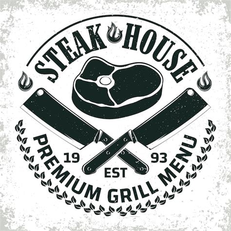 Premium Vector Vintage Barbecue Restaurant Logo Grange Print Stamp Creative Grill Bar