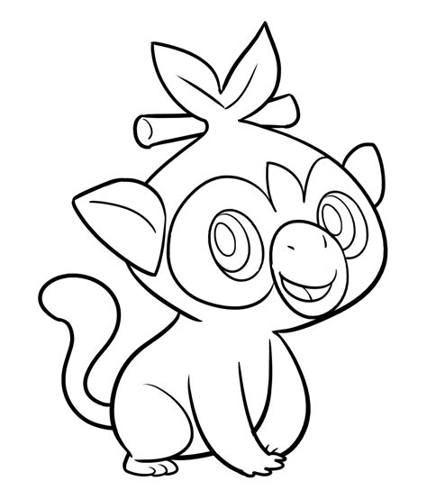 Grookey Coloring Page