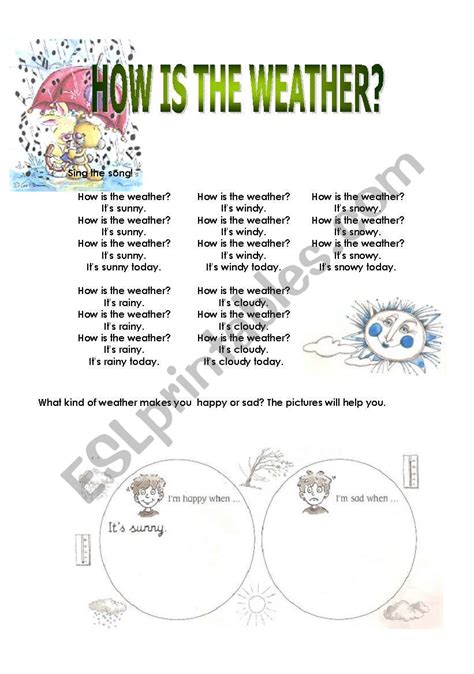 The weather song - ESL worksheet by Juju