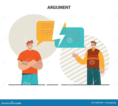 Argument Concept Set Controversy Or Disagreement Conversation Stock