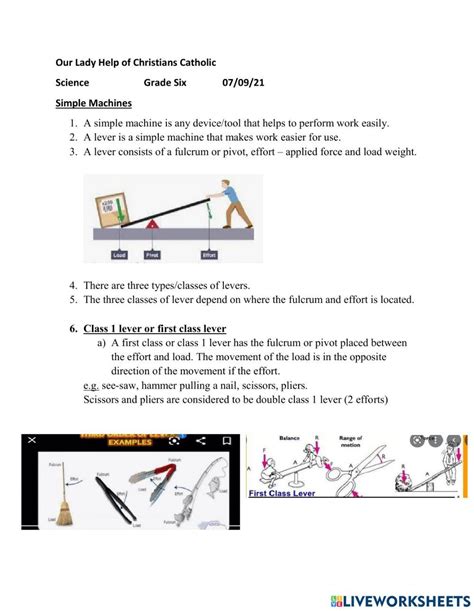 Science online exercise for 6 | Live Worksheets