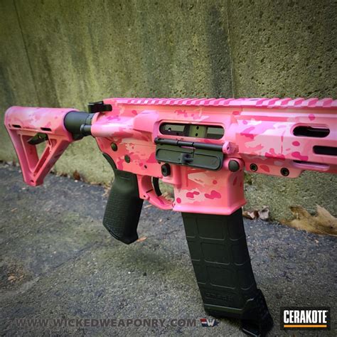 Custom Pink Camo Ar Cerakoted Using Bazooka Pink And Sig™ Pink Cerakote