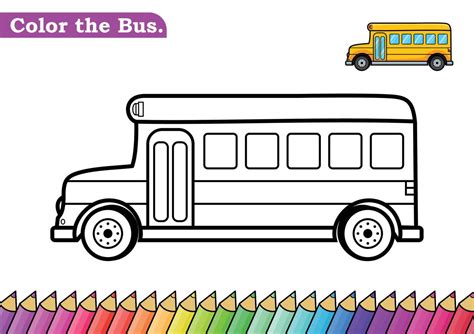 Bus coloring page. isolated coloring book. color pages for kids. School ...