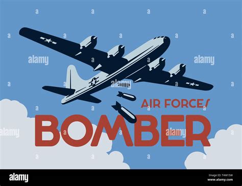 World war 2 bomber aircraft poster. Vector illustration Stock Vector ...