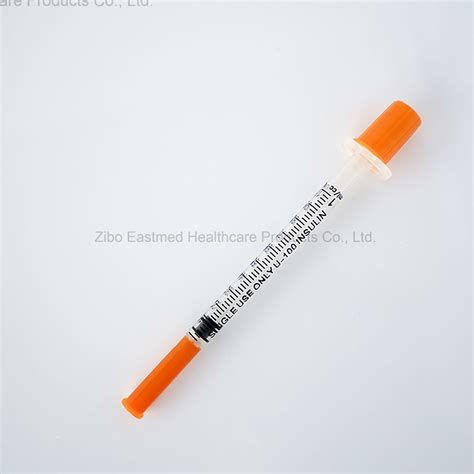 Disposable Medical Orange Cap 1ml Insulin Syringe China Insulin