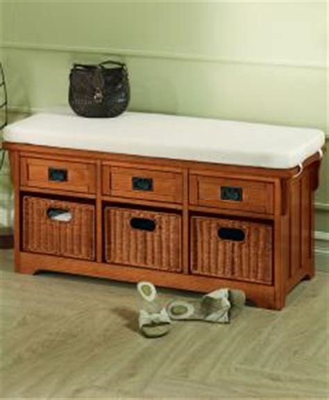 Craftsman Storage Bench with Wicker Baskets - Betterimprovement.com