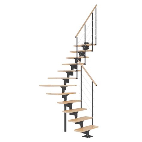 Schody modułowe zabiegowe antracytowe Boston stopnie szerokość 70 cm