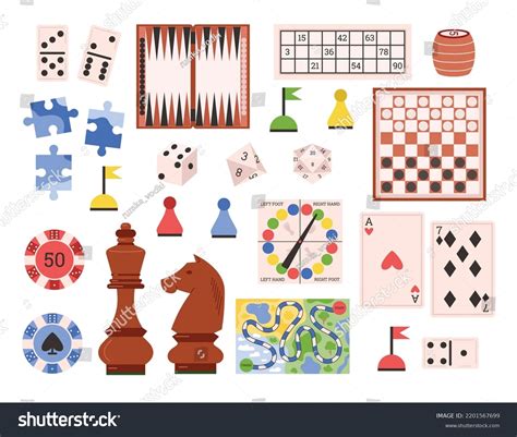 Set Different Board Game Elements Flat Stock Vector (Royalty Free ...