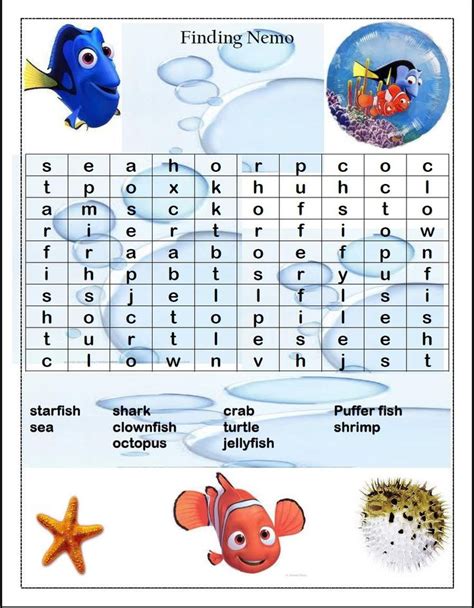 Games Word Search Games Finding Nemo Disney Cruise Fish Extender