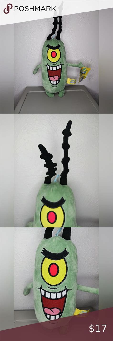 Spongebob Squarepants Plankton Stuffed Plush Toy 11 Official Soft Villain Evil Plush Toy