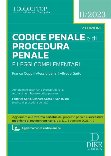 Codice Penale E Codice Di Procedura Penale Dike Giuridica