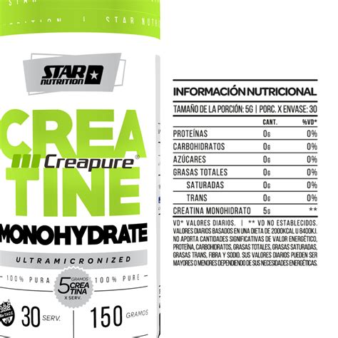 Creapure 150 Grs Star Nutrition Creatina Materia Prima Creapure