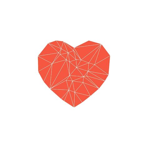 Premium Vector Heart Made From Triangles Vector Icon Isolated On