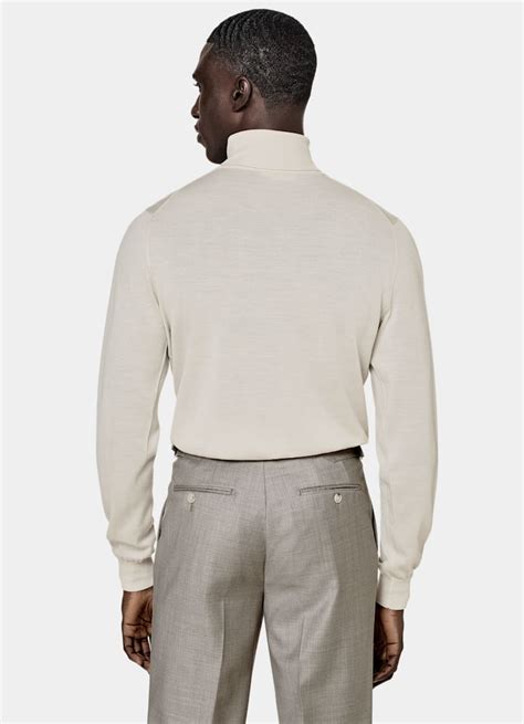 Sand Merino Turtleneck In Pure Wool SUITSUPPLY US