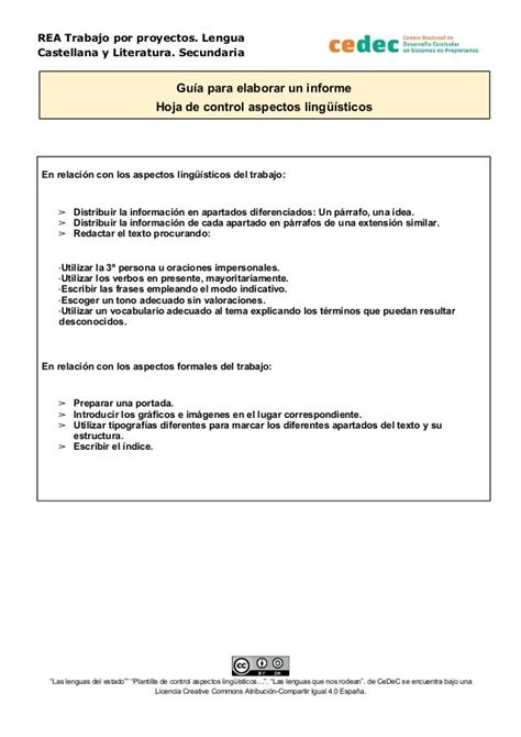 Guía Para La Redacción De Un Informe Redaccion Trabajo Por Proyectos