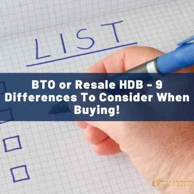 Bto Or Resale Hdb Differences To Consider When Buying