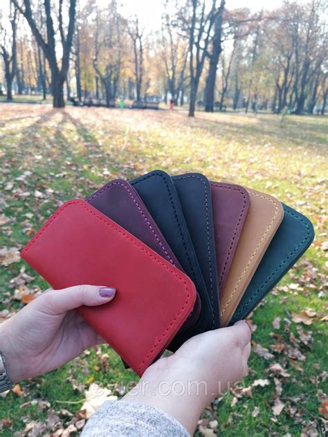 Кожаные Кошельки Из Натуральной Кожи Ручной Работы Revier 7 Цветов ...