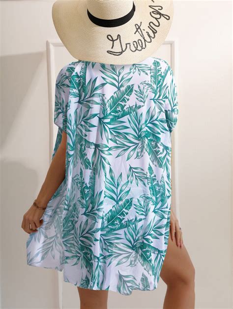 Conjunto De Bikini Con Estampado Tropical Y Push Up Con Kimono Ideal