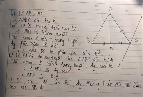 Cho Tam Giác Abc Có Ab Ac M Là Trung điểm Của Bc A Chứng Minh Am Là