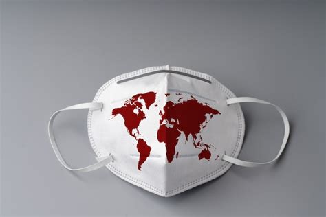 Premium Photo Surgery Mask With World Map