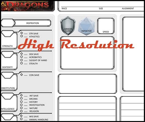 Dungeons And Dragons Downloadable Character Sheets Etsy