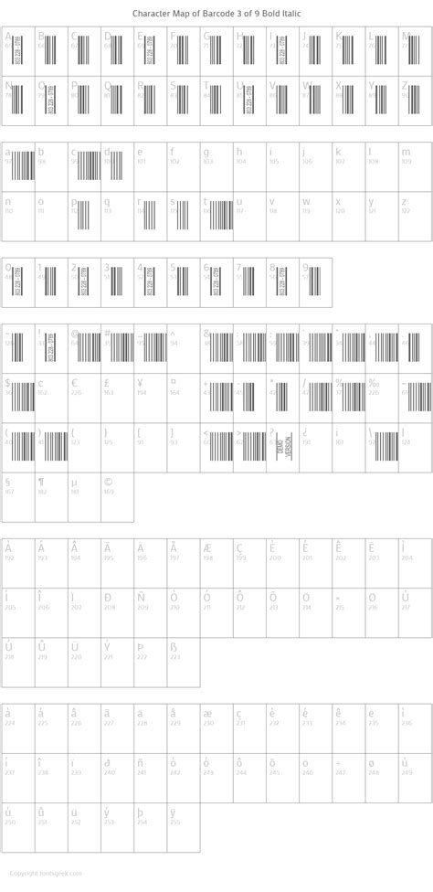 Barcode 3 Of 9 Bold Italic Download For Free View Sample Text