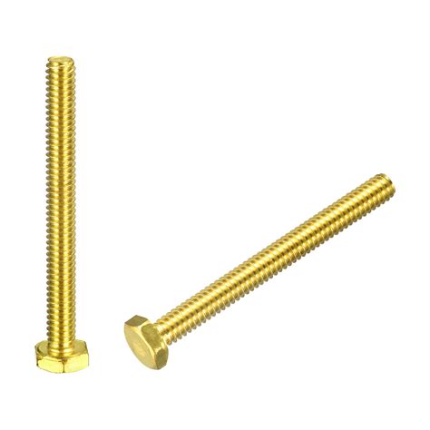 Brass Hex Bolts 1 4 20x2 1 2 2 Pack Fully Thread Grade 4 8 Machine