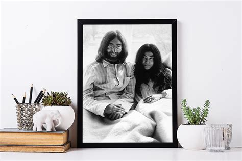 John Lennon and Yoko Ono in Bed print poster canvas art print | Etsy