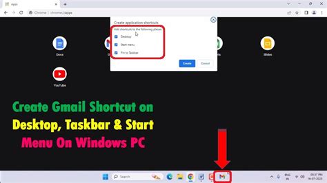 Create Gmail Shortcut On Desktop Taskbar Start Menu On Windows Pc