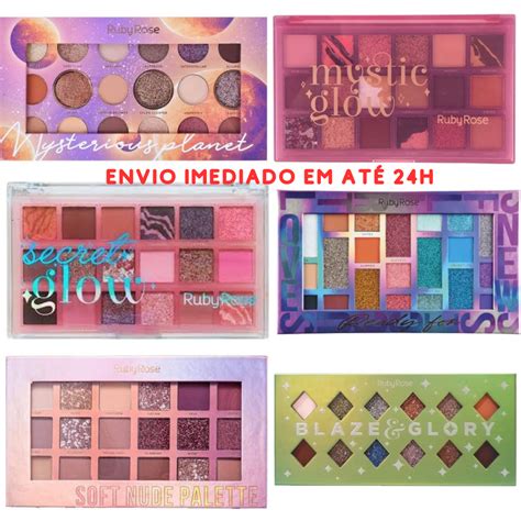 Paleta De Sombras Para Os Olhos Maquiagem Bem Pigmentadas Ruby Rose Soft Nude Mystic Glow