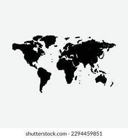 World Map Vector Icon Silhouette Illustrations Stock Vector (Royalty ...