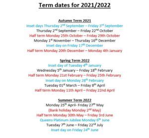 Term Dates - Shaftesbury CE Primary School