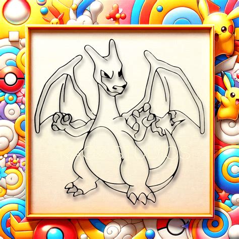 Charizard wall art pokemon wall decor 2d art game room decoration - 3D model by KaozKitten on Thangs