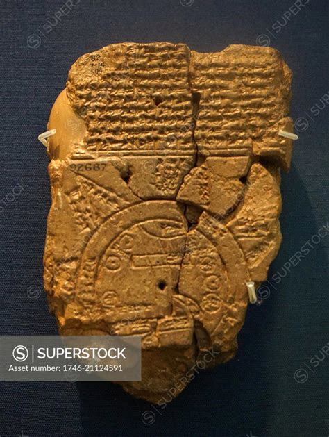 Clay tablet Babylonian map of the world. Dated 700 BC - SuperStock