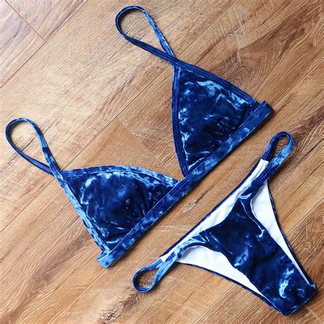 Sexy Velvet Bikini Set Swimwear Women Swimsuits Brazilian Bikinis Hot