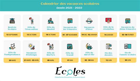 Tunisie Calendrier Des Vacances De L Ann E Scolaire Ecoles