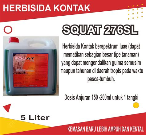 Herbisida Kontak SQUAT 5 Liter Bahan Aktif Paraquat Diklorida 276SL