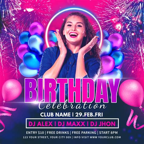 Birthday Party Flyer Design Template Postermywall