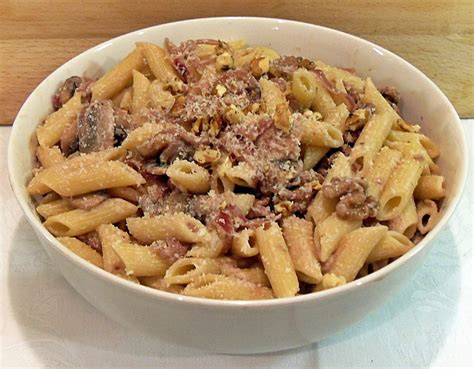 Mushroom Walnut Penne Vegetarian Fab Food 4 All