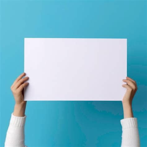 Premium Ai Image Hands Holding An Empty White Board On A Colorful