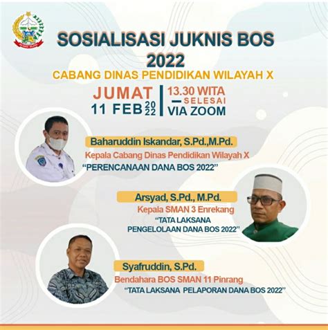 Cabdis Wilayah X Gelar Sosialisasi Juknis Bos Tahun 2022 Via Virtual