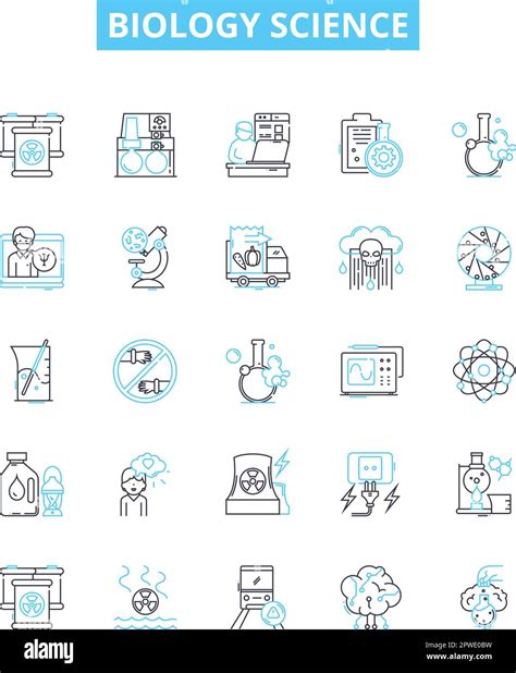 Biology Science Vector Line Icons Set Biology Science Biochemistry