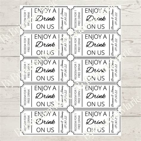 Free Printable Drink Ticket Template | Template Samples