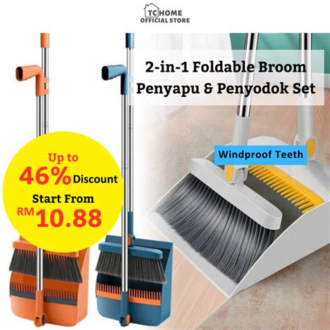 Foldable Sweeper In Magic Floor Broom And Dustpan Set Penyapu