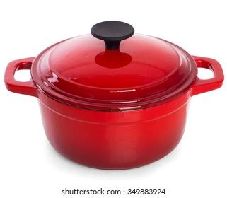 Red Cast Iron Cooking Pot Isolated Stock Photo Shutterstock