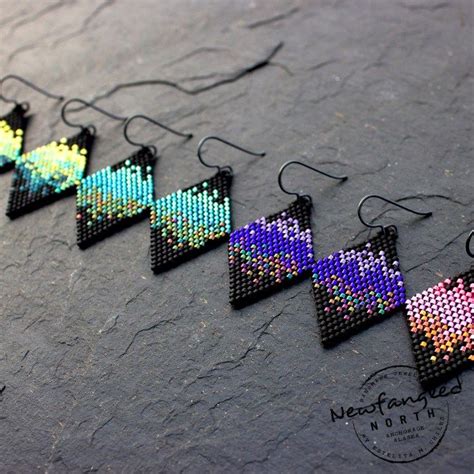 Handmade Alaska Collection Newfangled North Brick Stitch Earrings