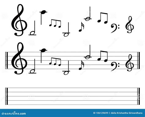 Music Note with Music Symbols Stock Vector - Illustration of modern ...